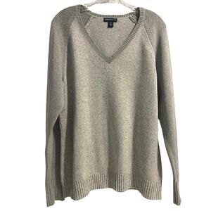 American Living Raglan Gray Sweater Womens Size XL Work Casual Layer Preppy